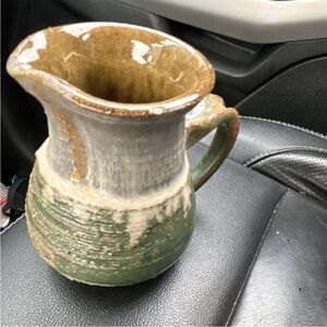 Artisan Green and Brown Ceramic Jug